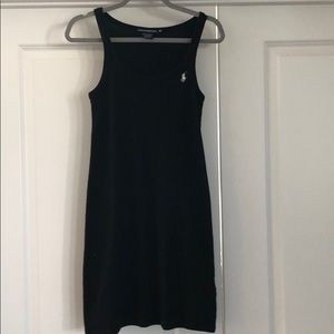 Sleeveless black summer dress